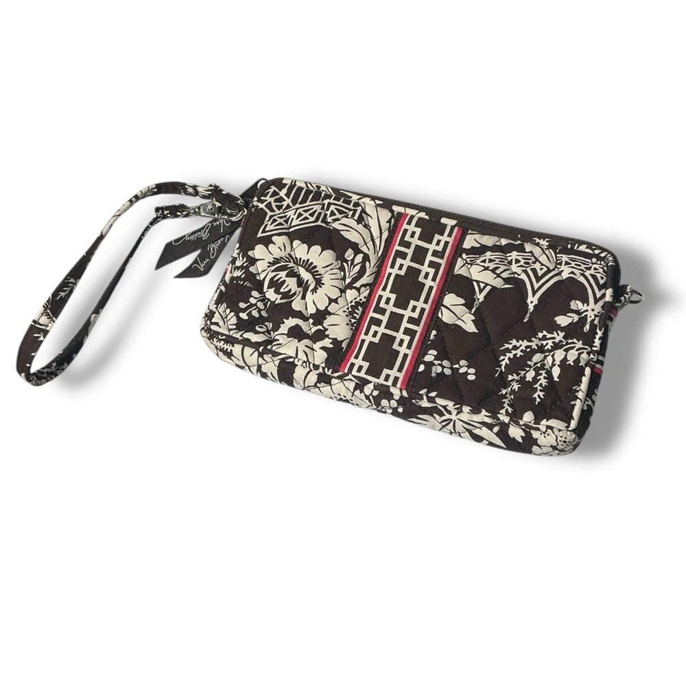 Vera Bradley Imperial Toile Wristlet Wallet – Brown White Floral